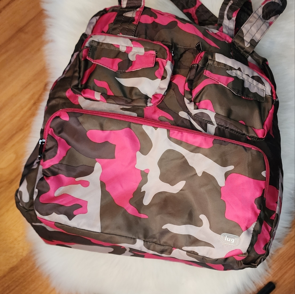 Lug Pink and Brown Camouflage Shoulder Bag